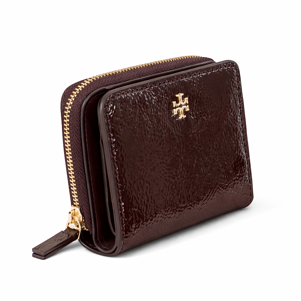 Authentic Tory Burch Patent Leather Zipper Wallet - Agnello