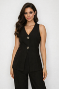 Chic V Neck Tailored Vest