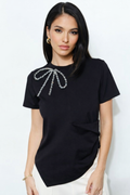Celeste Rhinestone Bow Blouse