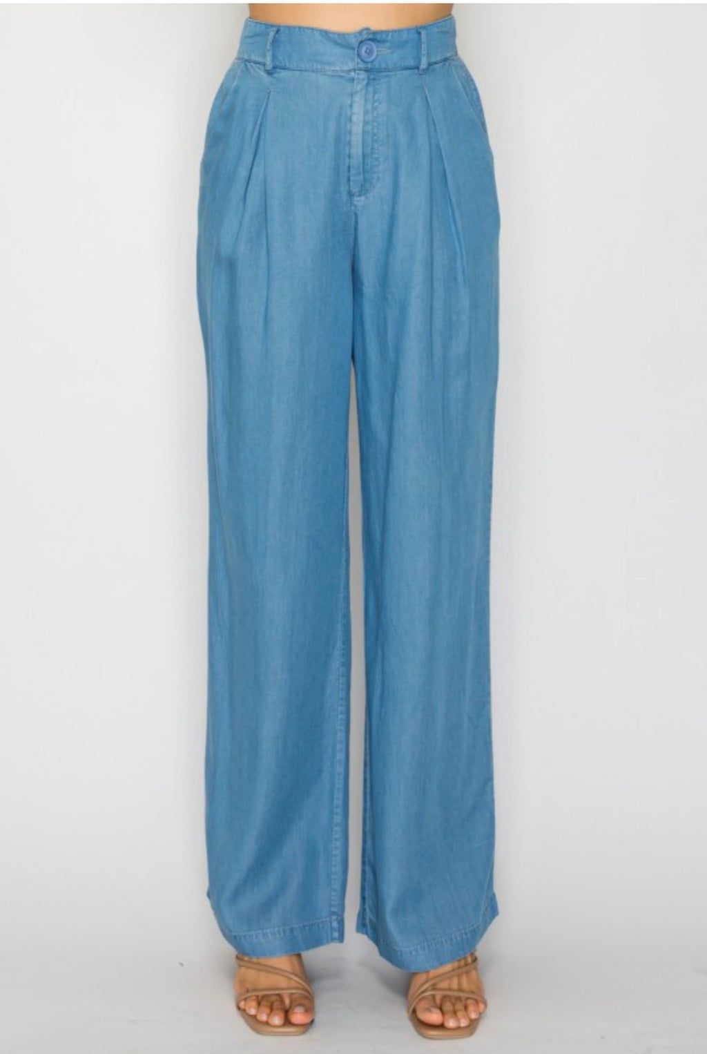 Lyocell Wide Leg Denim Pants