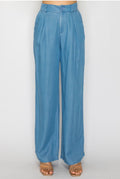 Lyocell Wide Leg Denim Pants