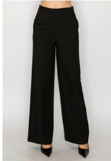 Classic Black Wide Leg Trousers