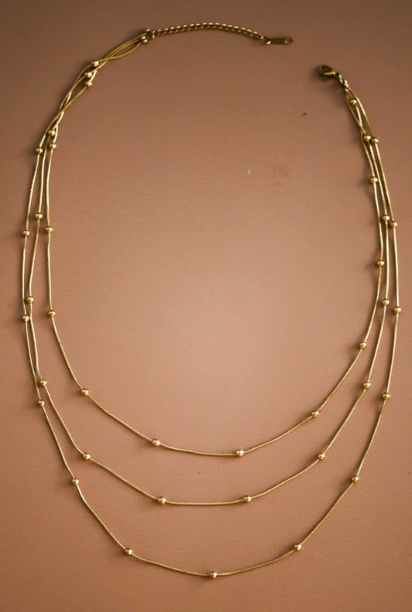 Layered Gold bead Necklace