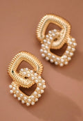 Golden Pearl Link Earrings