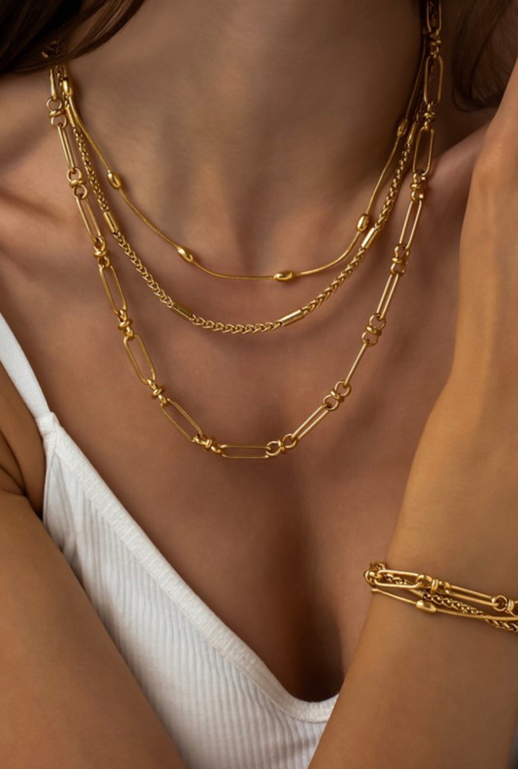 Aurora Layered Gold Chain Necklace