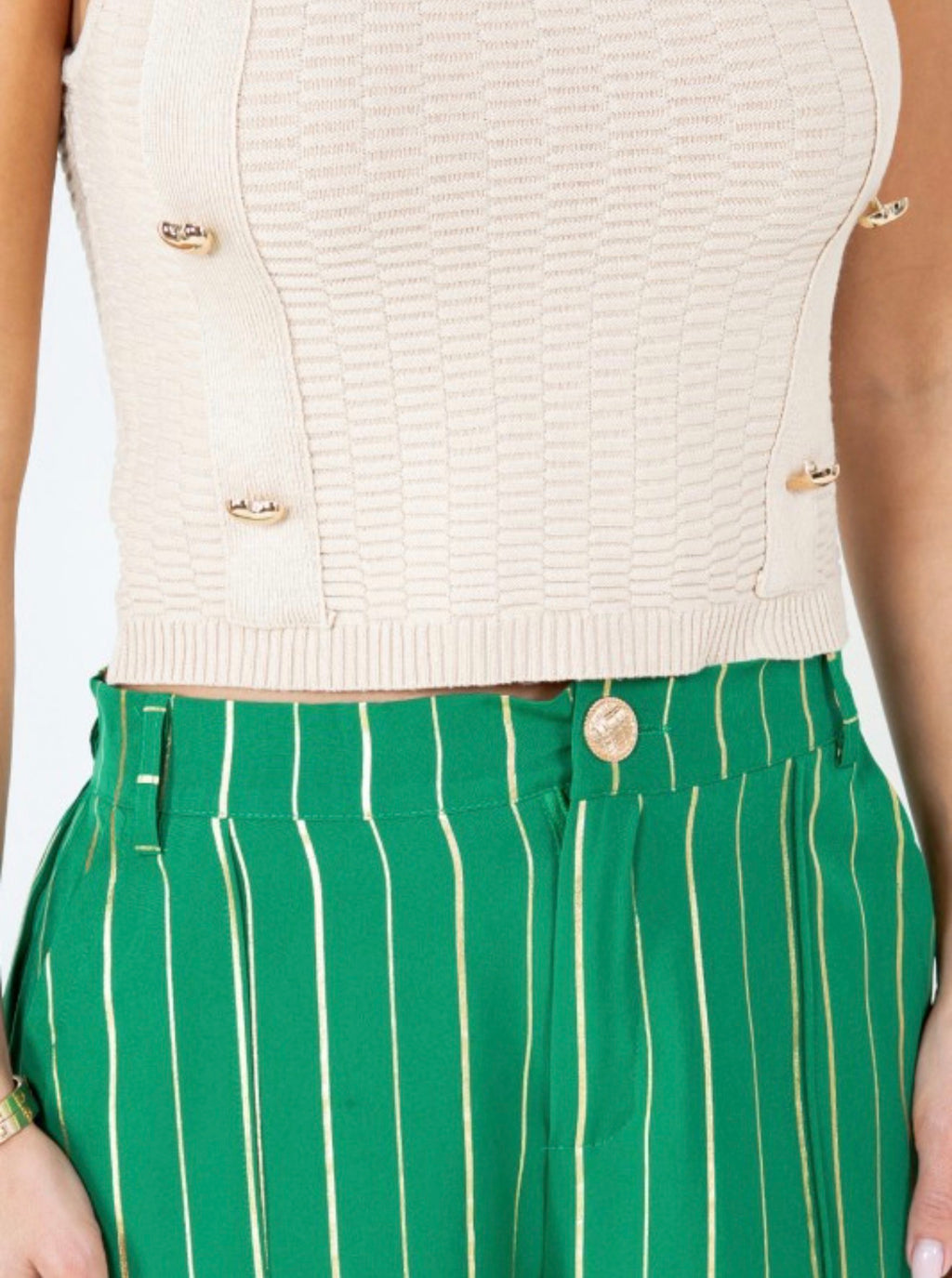 Emerald Pinstripe Cargo Pants