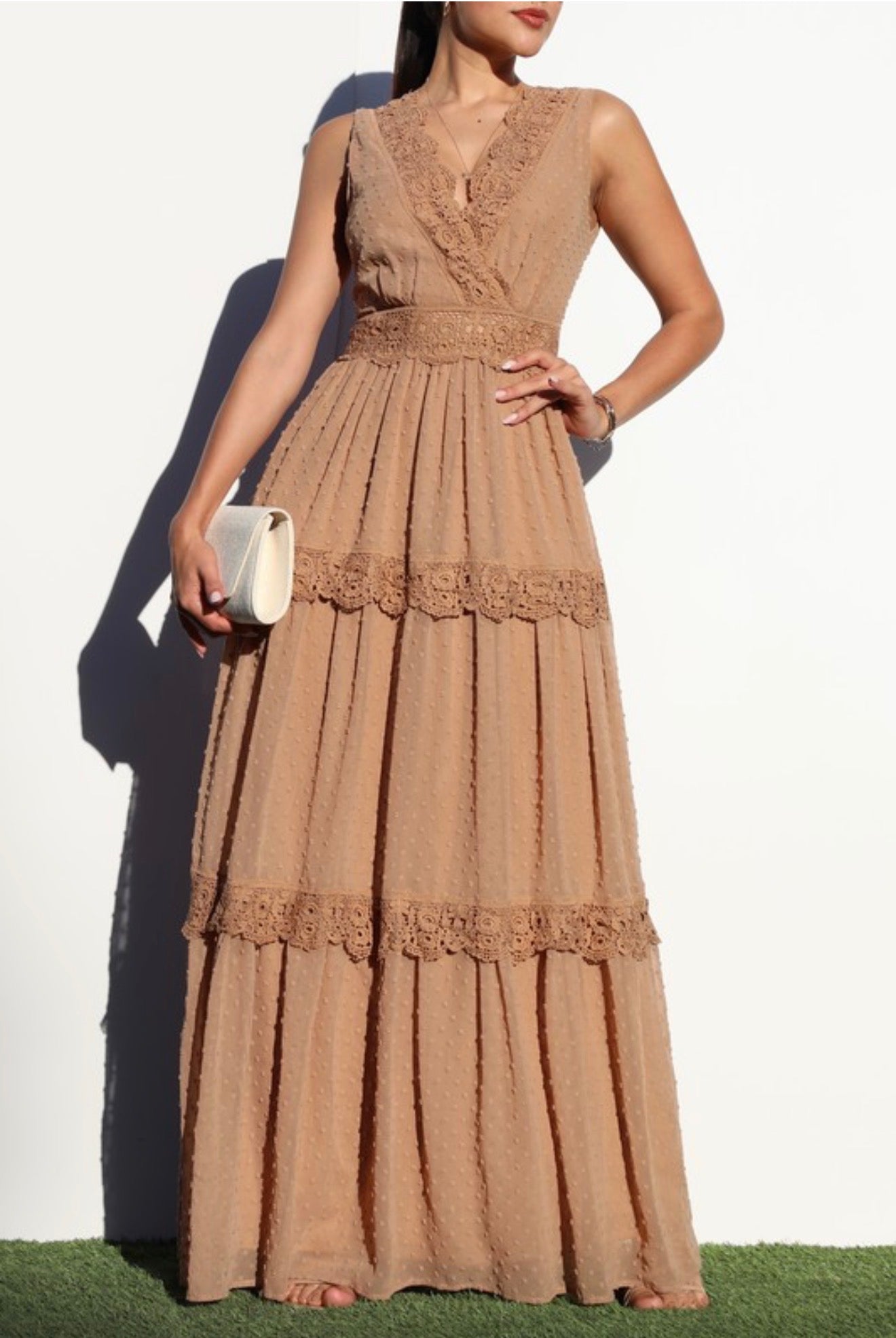 Golden Hour Lace Maxi Dress