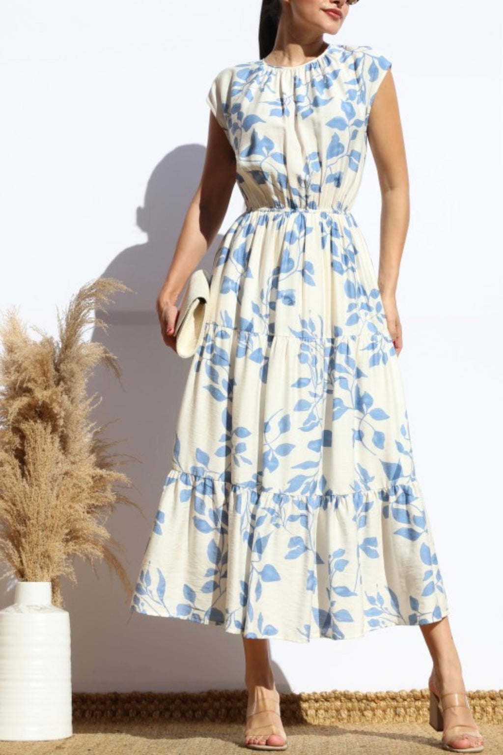 Blu Blossom Midi Dress