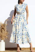 Blu Blossom Midi Dress