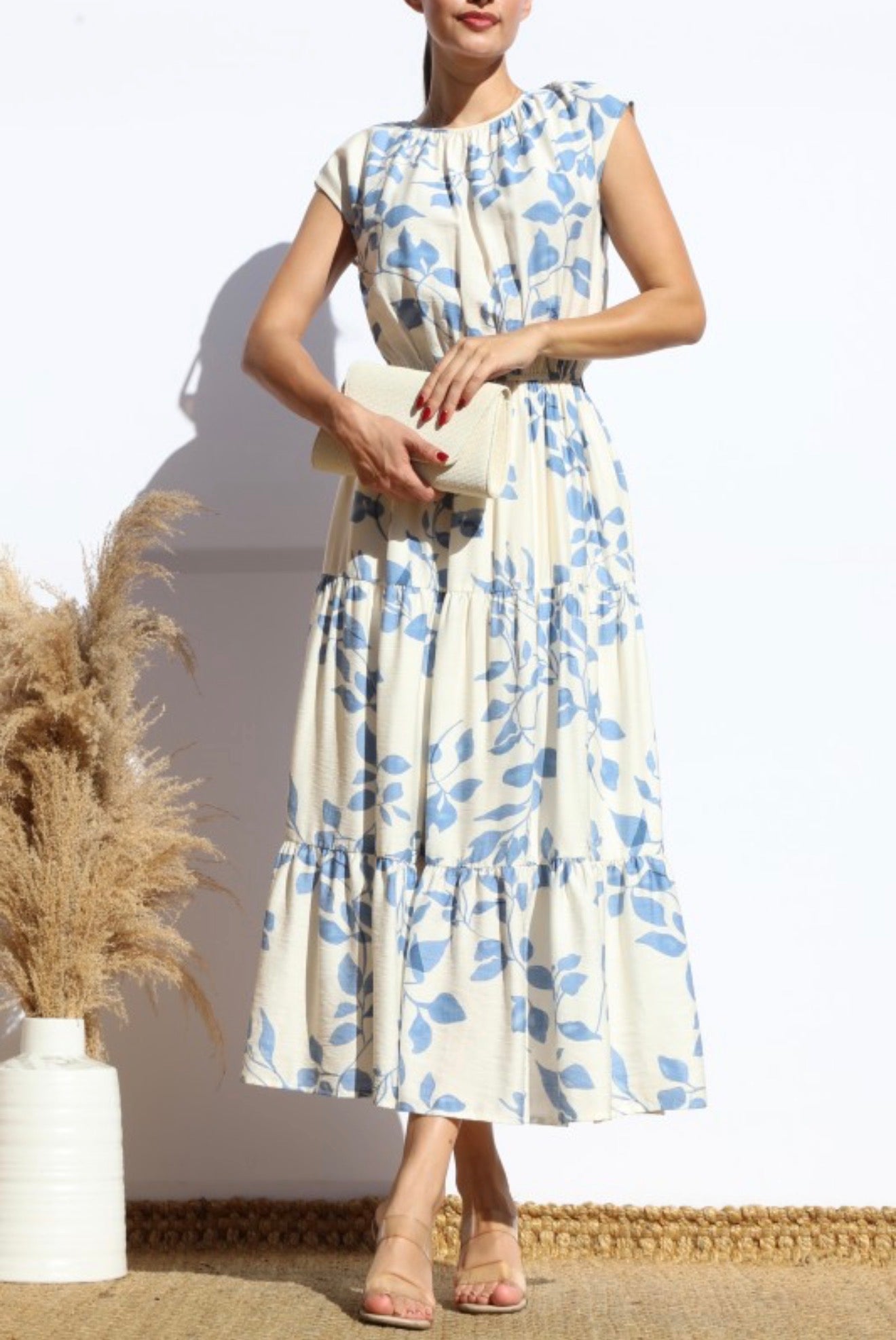 Blu Blossom Midi Dress