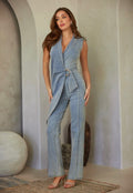 Denim Luxe Wrap Jumpsuit