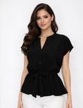 Elegant Waist Tie Blouse