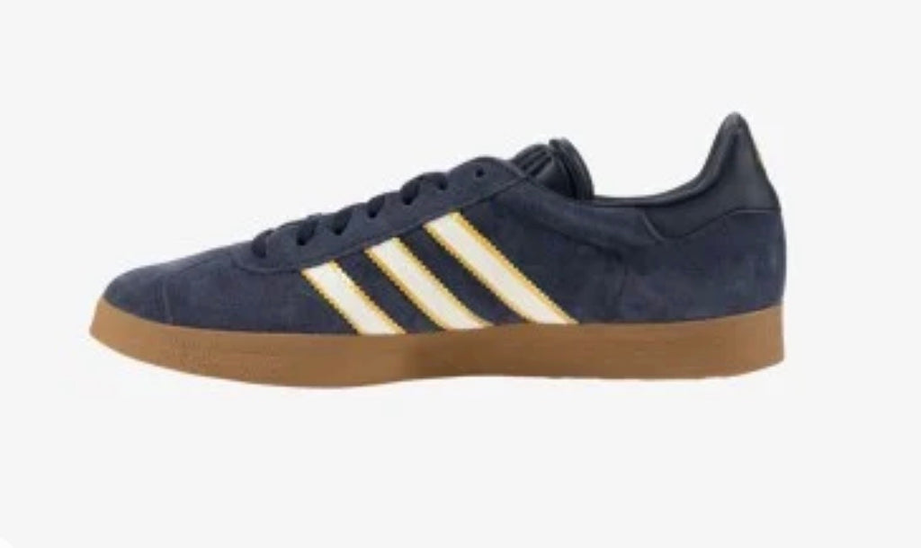 Adidas Gazelle Terrace Sneakers- Blue/White/Gold (MENS)