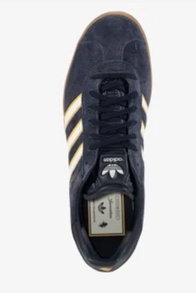 Adidas Gazelle Terrace Sneakers- Blue/White/Gold (MENS)
