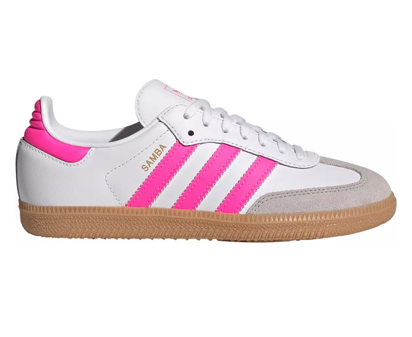 Adidas Samba OG (J) Sneakers- White/Pink (YOUTH)