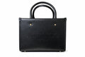 Authentic Jimmy Choo Embossed Logo Leather Top-Handle Tote – Black
