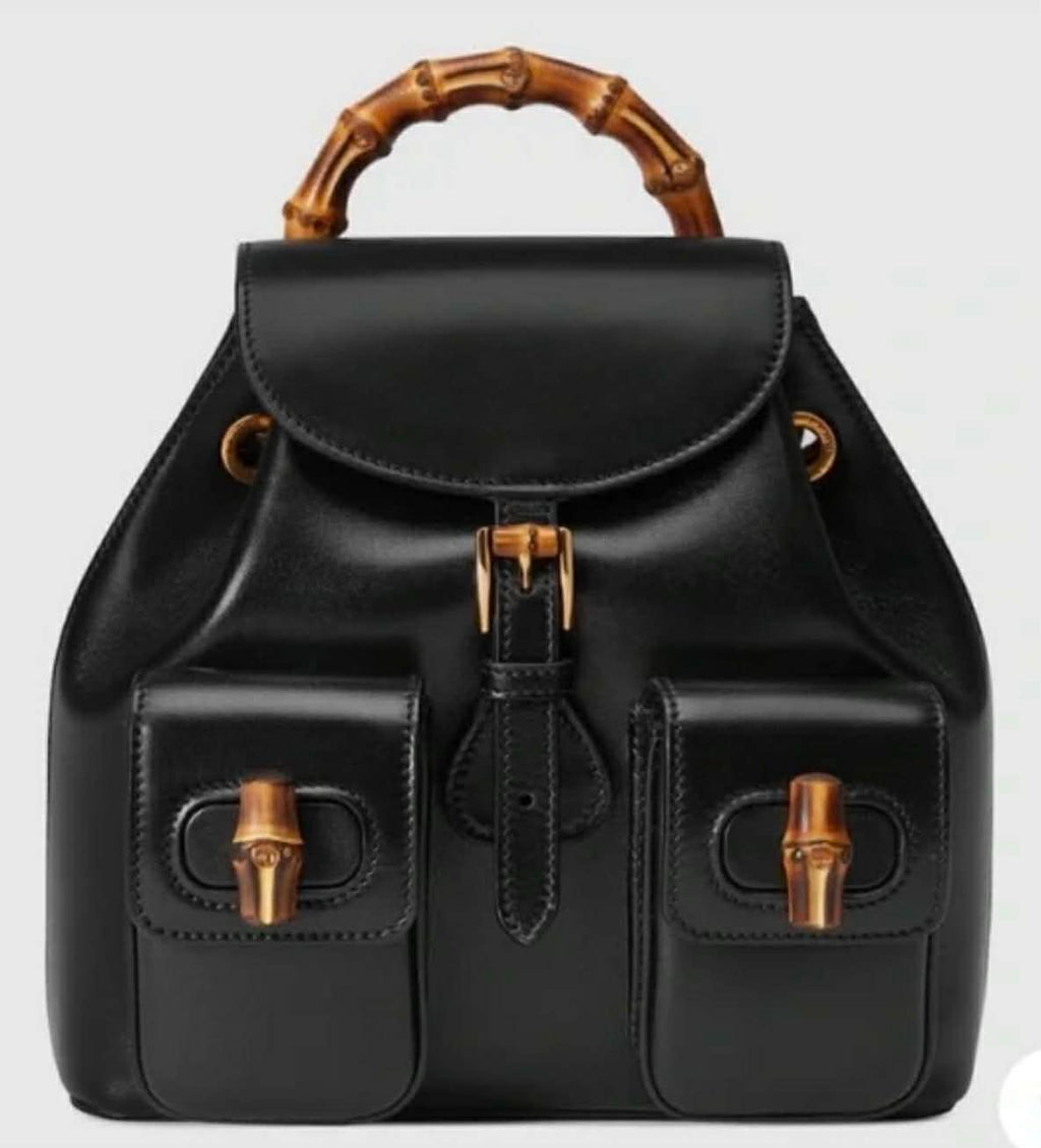 Gucci Bamboo Leather Backpack – Black (New)