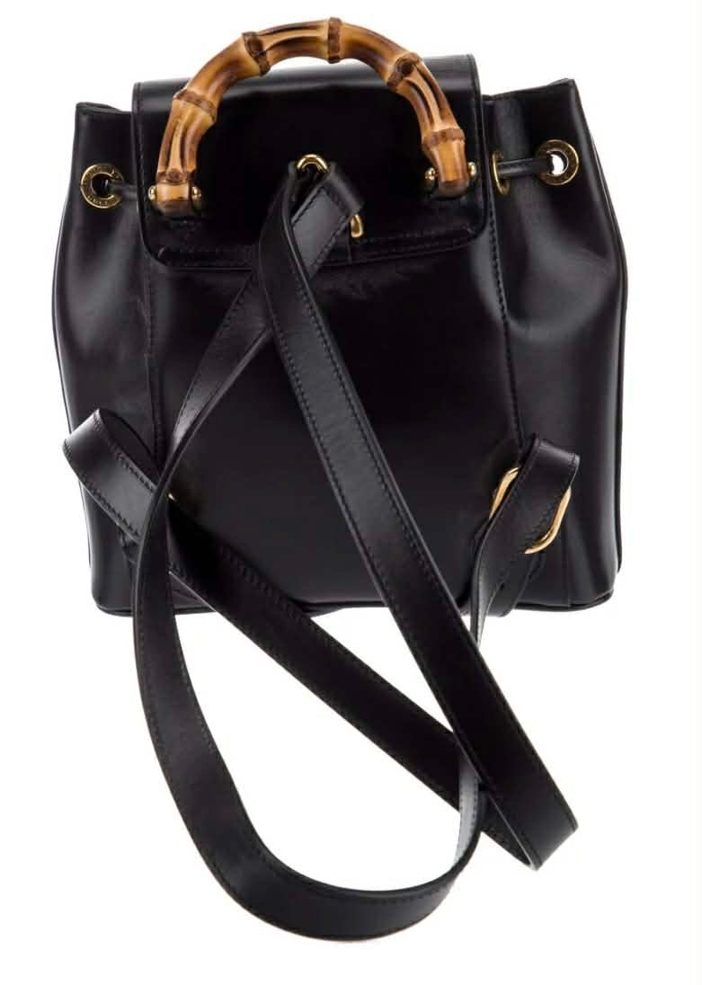 Gucci Bamboo Leather Backpack – Black (New)