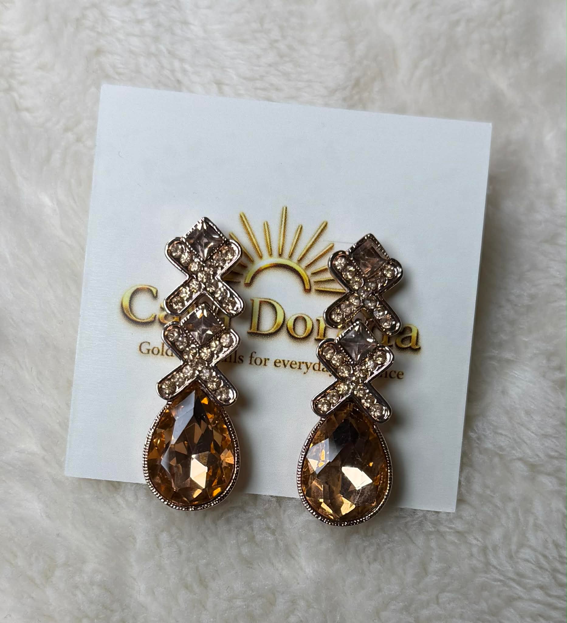 Champagne Crystal Drop Earrings