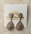 Rose Gold Crystal Teardrop Statement Earrings
