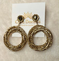 Golden Halo Crystal Statement Earrings
