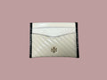 Tory Burch Quilted Patent Leather Card Case - Ivory/Black