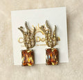 Amber Crystal Flame Drop Earrings
