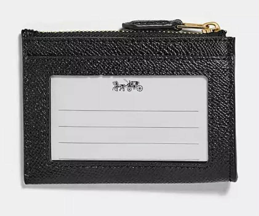 Coach Leather Zip Card Case with Key Ring