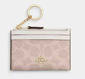 Coach Leather Zip Card Case with Key Ring
