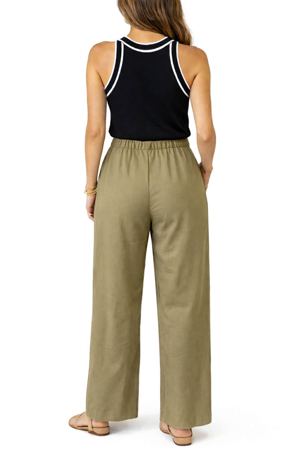 JD High-Waist Utility Pants-Olive