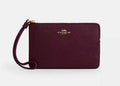 Coach Saffiano Leather Wristlet- Burgundy/Wine