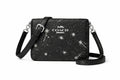 Coach Star Print Leather Crossbody Bag - Black/Silver