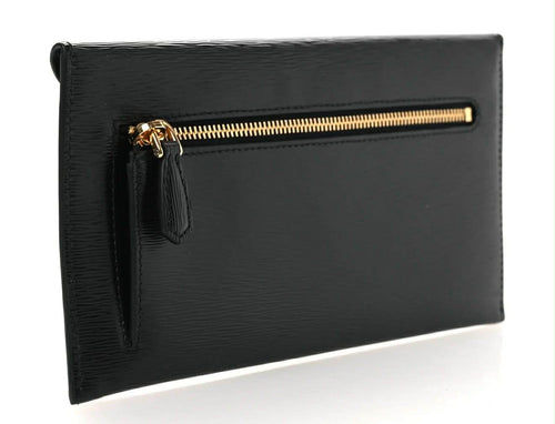 Authentic Prada Saffiano Leather Envelope Clutch - Black