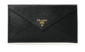 Authentic Prada Saffiano Leather Envelope Clutch - Black