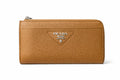 Authentic Prada Pebbled Leather Zip-Around Wallet with Key Ring - Caramel ( Includes Box)