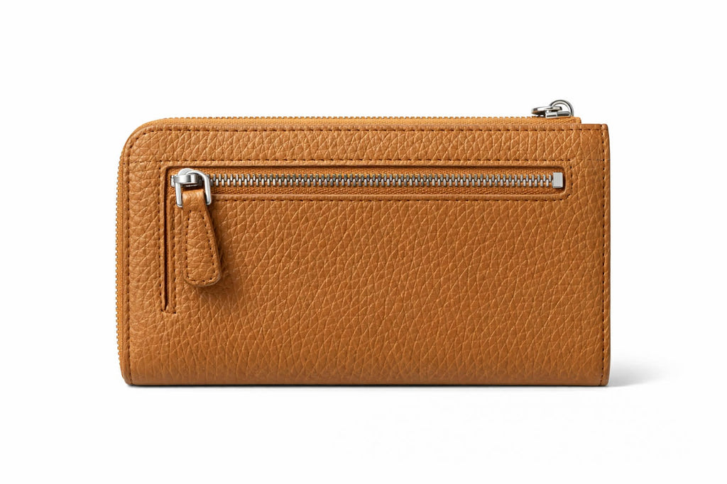 Authentic Prada Pebbled Leather Zip-Around Wallet with Key Ring - Caramel ( Includes Box)