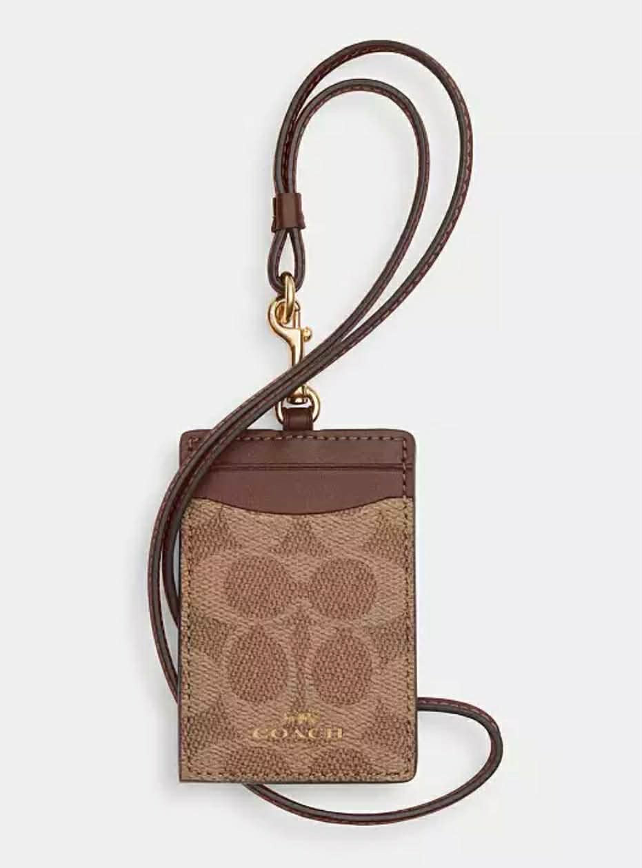 Coach Leather Lanyard ID Card Holder