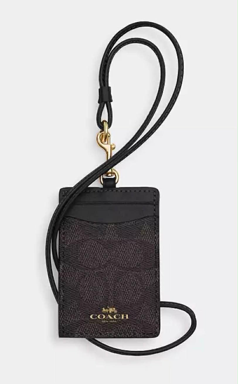 Coach Leather Lanyard ID Card Holder